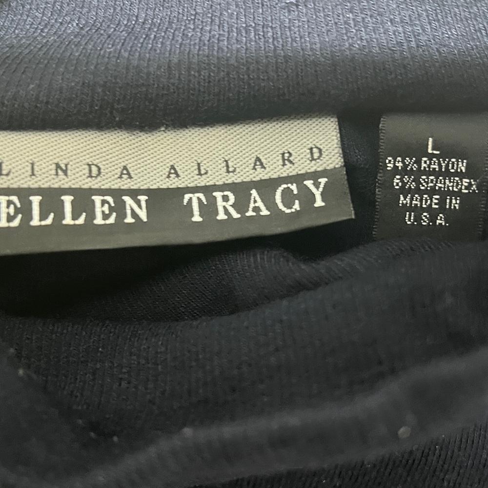 Navy Turtleneck Ellen Tracy Paired with a Ellen Tracy Gray Pleated Skirt c close - Picture 12 of 12